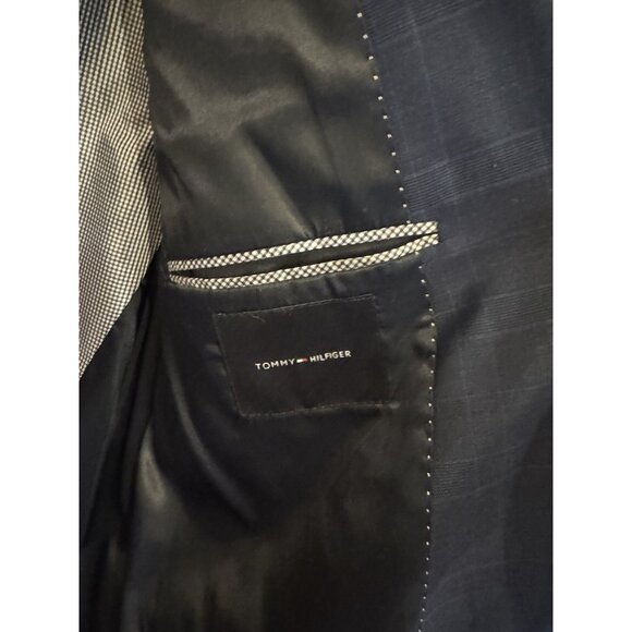 Tommy Hilfiger Men's Suit Jacket Blazer Size 38R Windowpane Blue Plaid - Picture 13 of 16